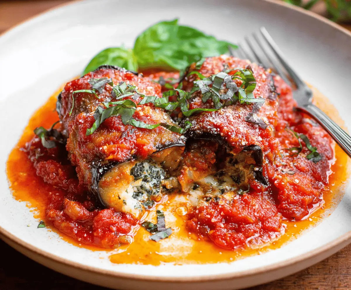 Easy Eggplant Rollatini Recipe with Cheese