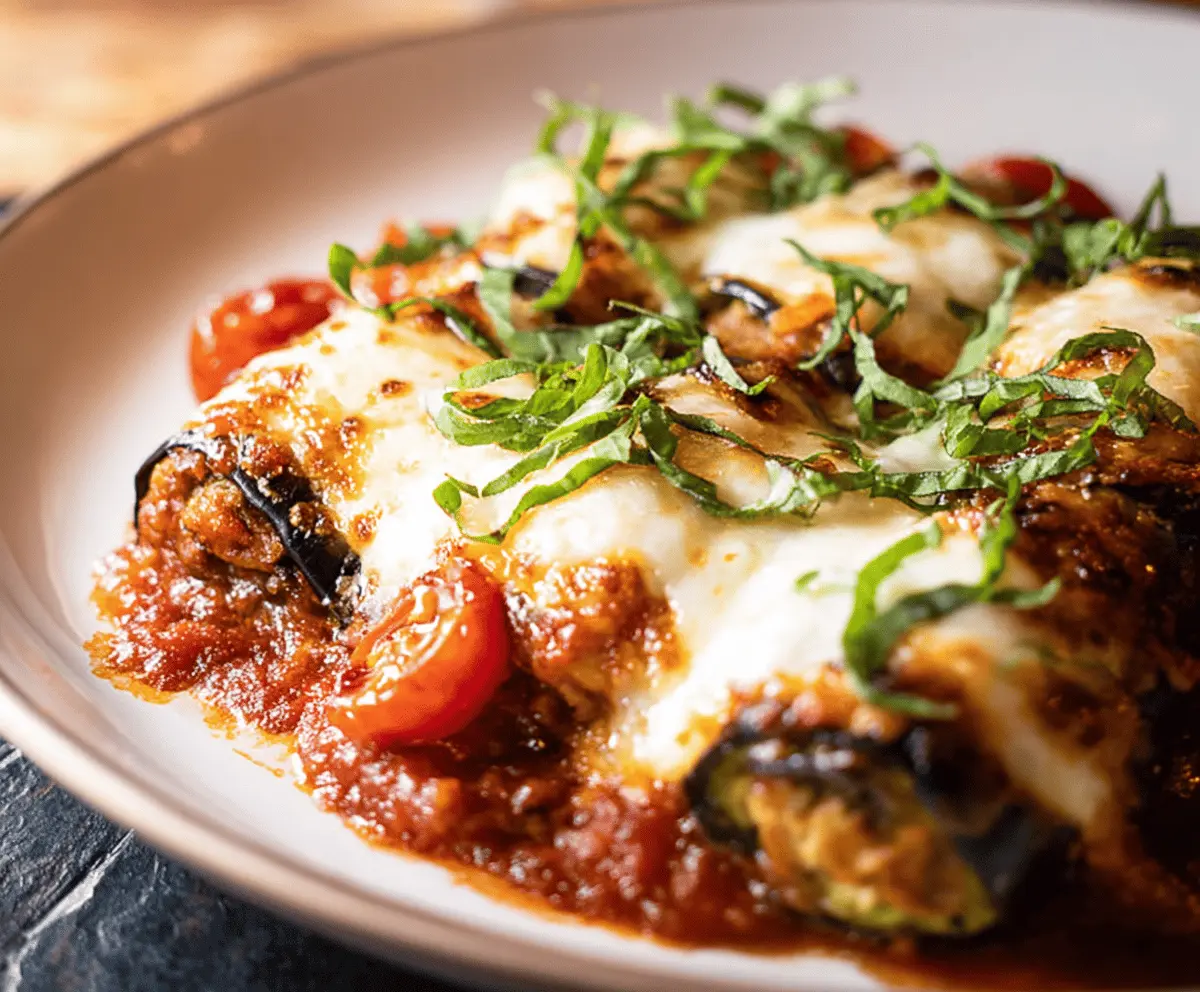 Easy Eggplant Rollatini Recipe with Cheese