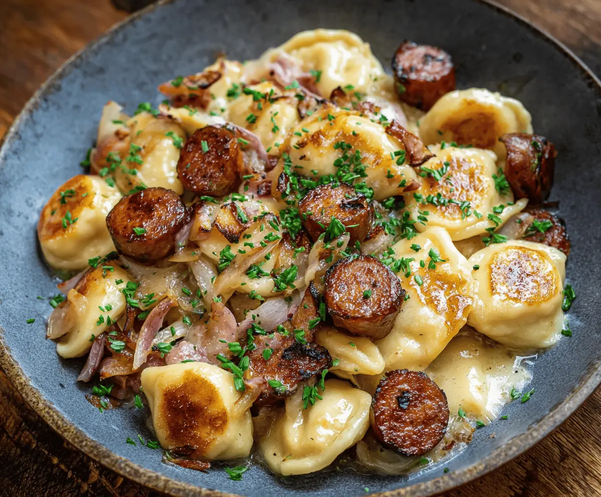 Easy Classic Pierogies and Sausage Skillet Recipe