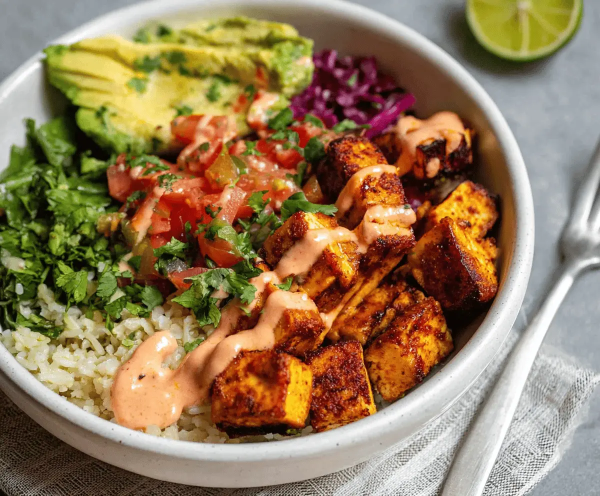 Easy Baked Tofu Burrito Bowl Recipe