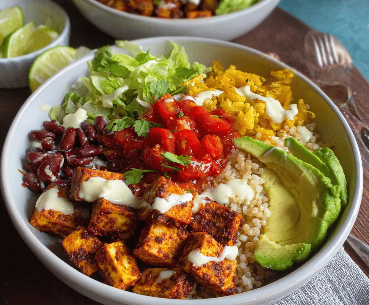 Easy Baked Tofu Burrito Bowl Recipe