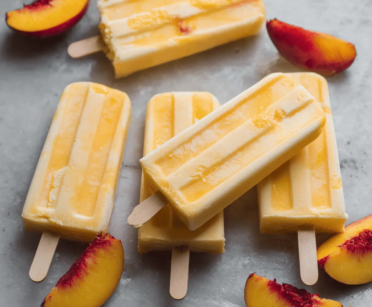 Easy Homemade Ripe Peach Popsicles Recipe