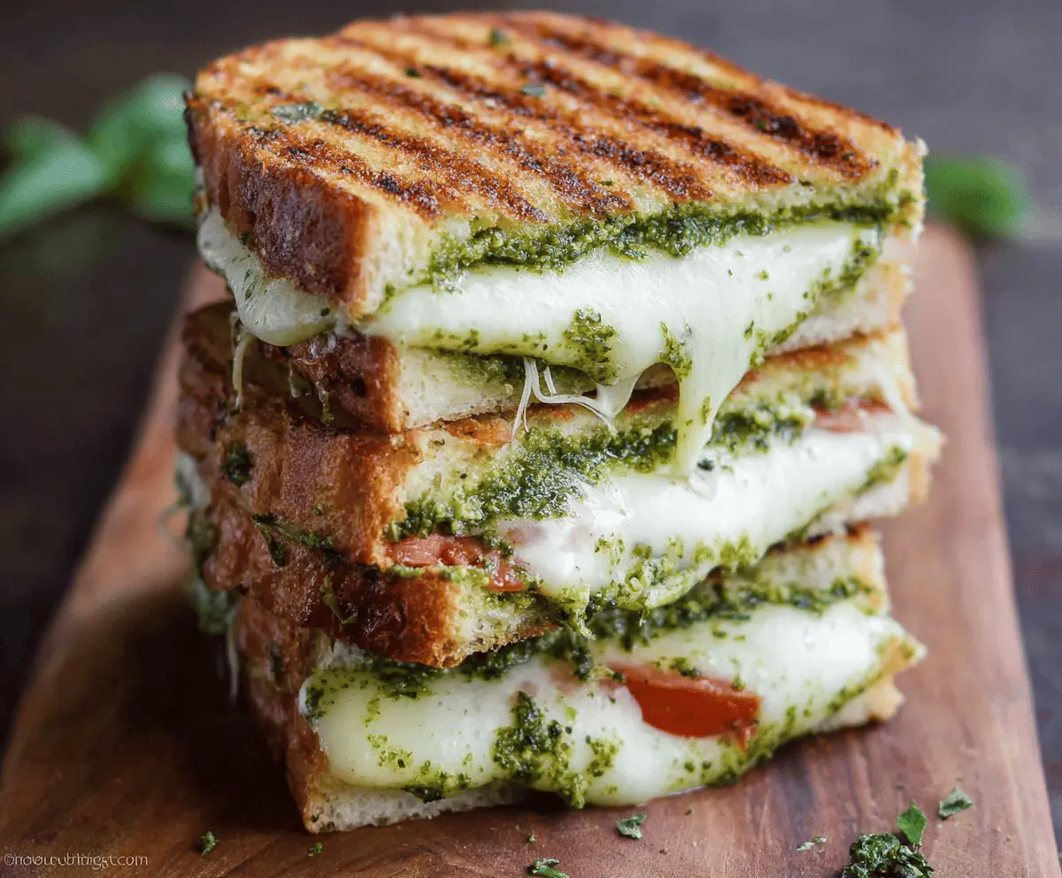 Easy Pesto Mozzarella Grilled Cheese Recipe