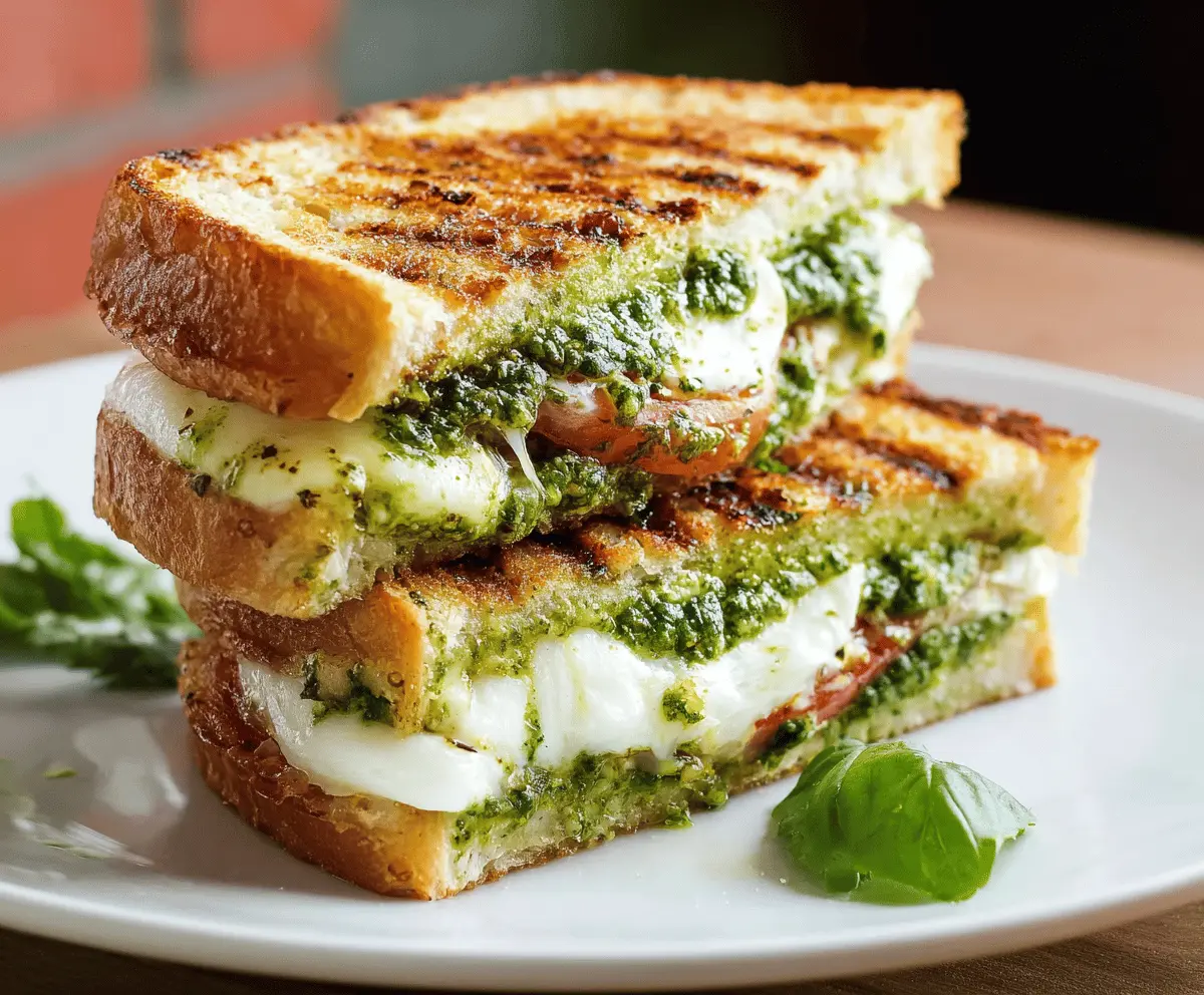 Easy Pesto Mozzarella Grilled Cheese Recipe