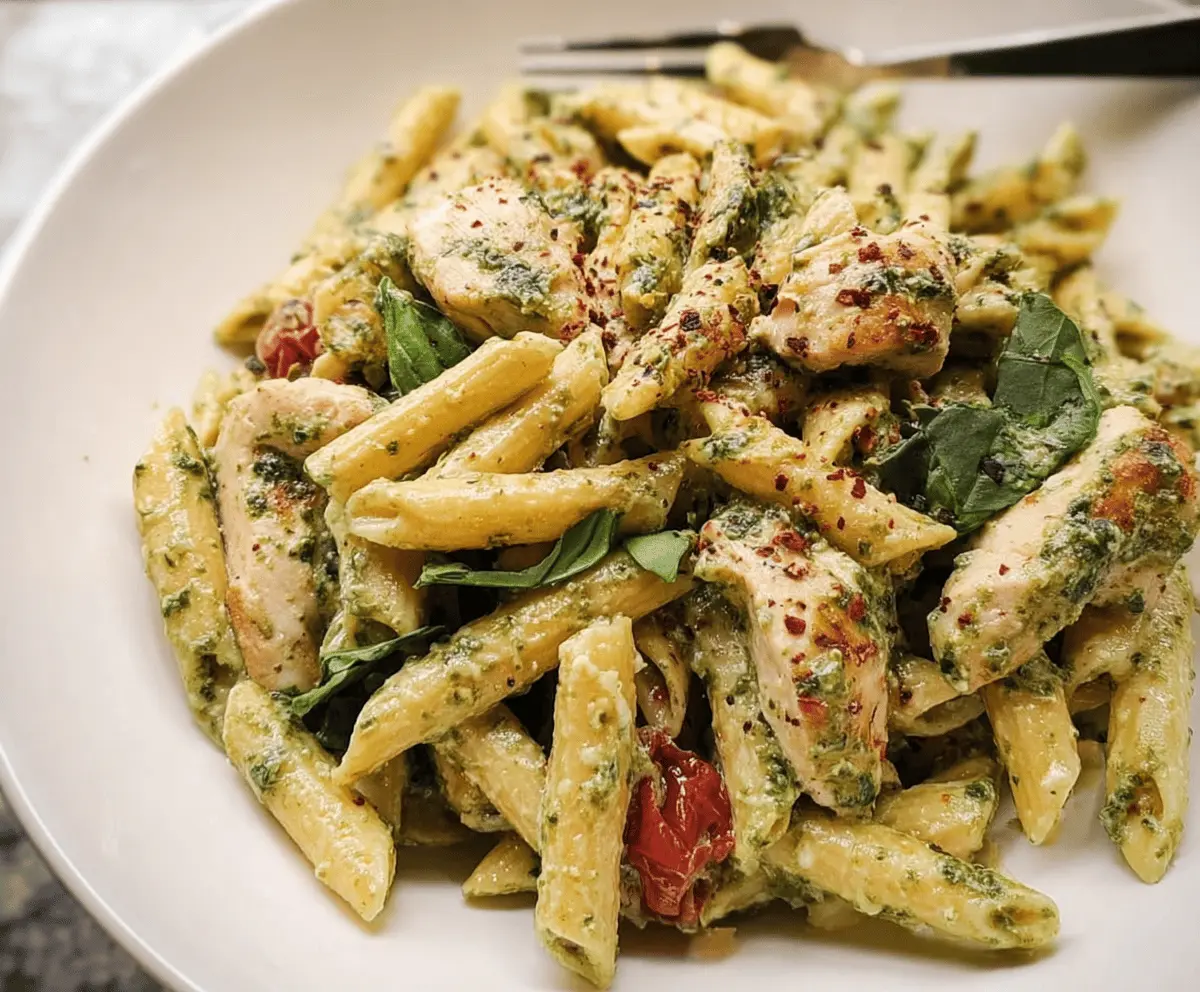 Creamy Chicken Pesto Pasta