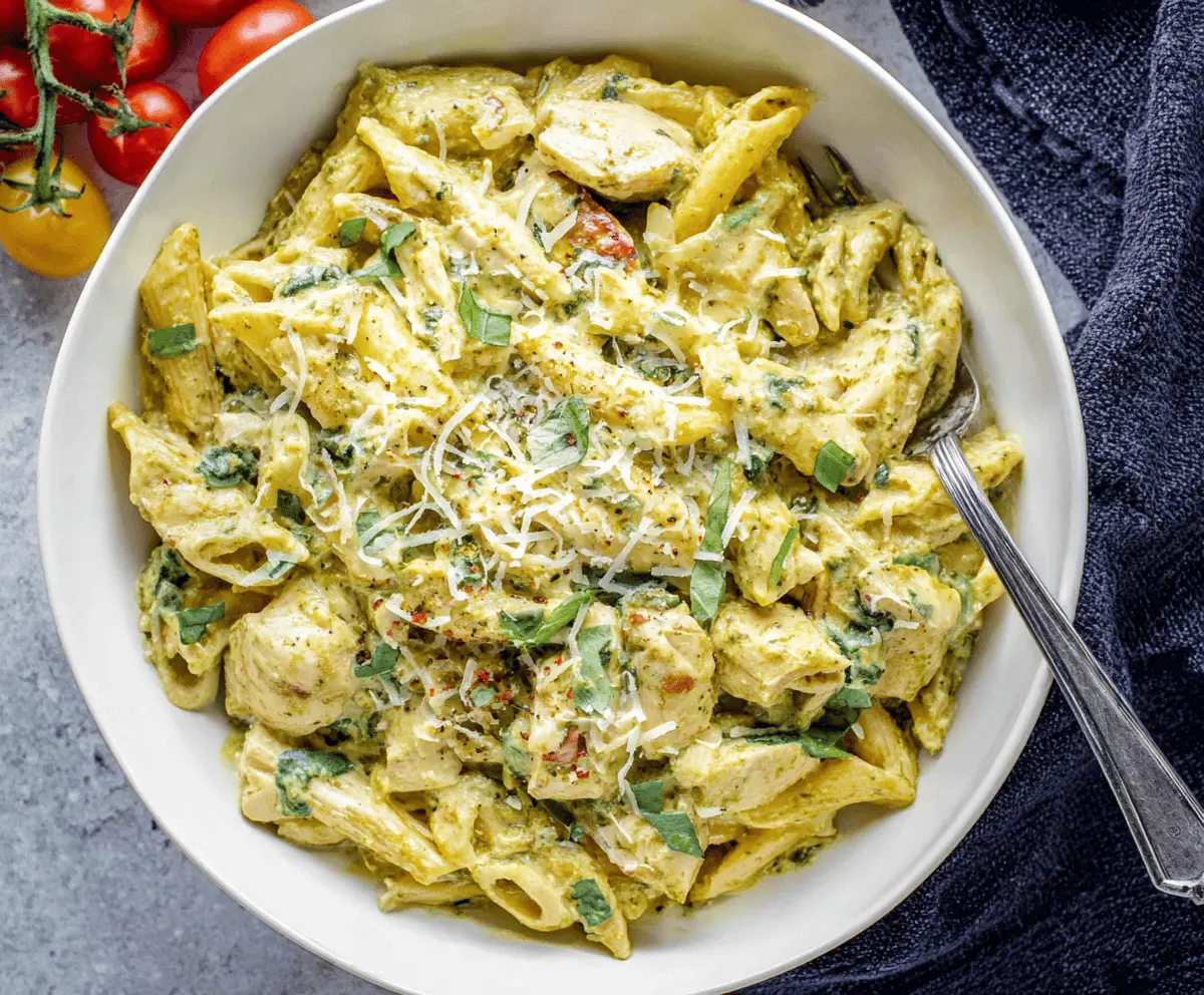 Creamy Chicken Pesto Pasta