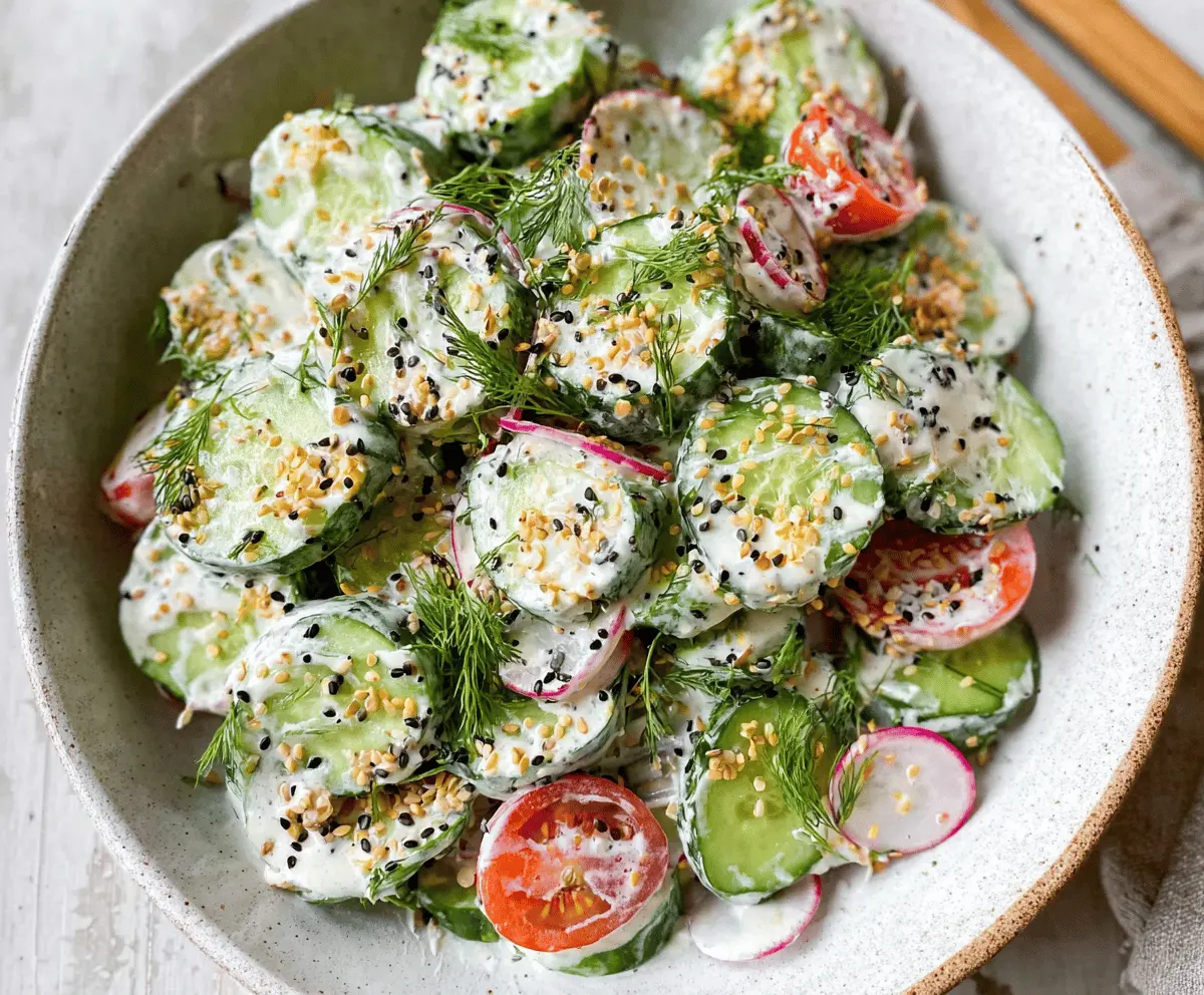 Cucumber Everything Bagel Salad