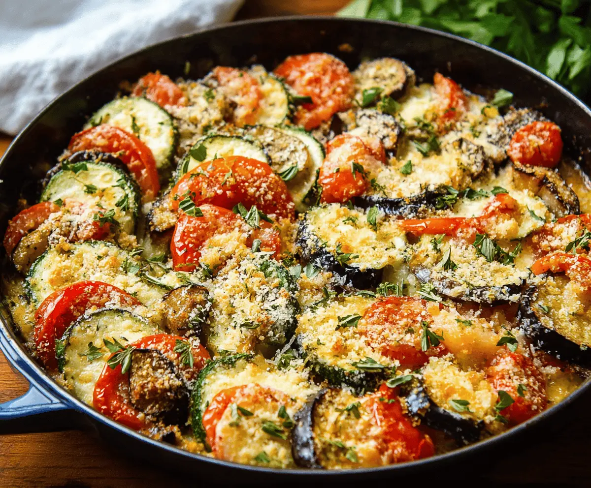 Vibrant Garden Gratin Zucchini Eggplant Tomato