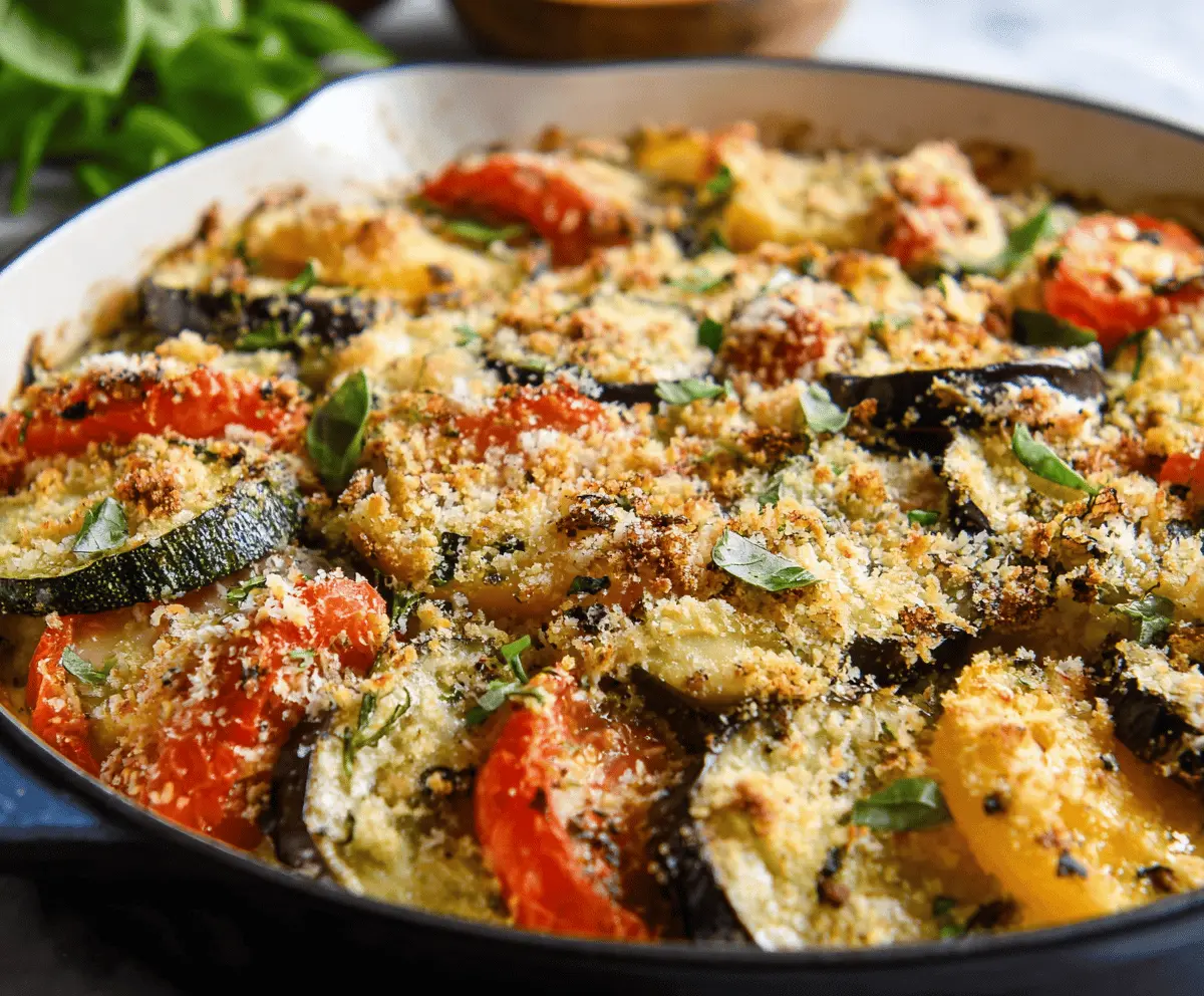 Vibrant Garden Gratin Zucchini Eggplant Tomato
