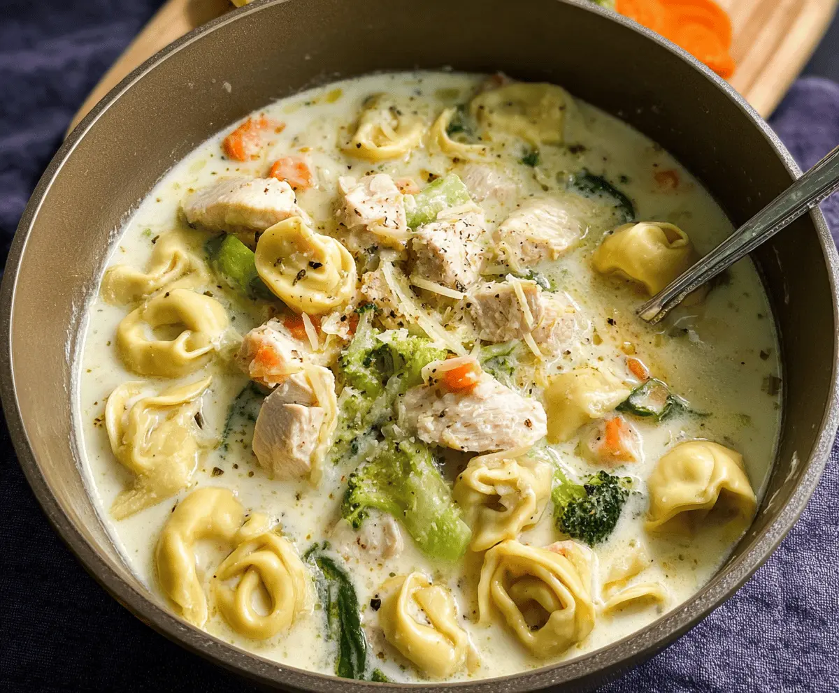 Chicken Alfredo Tortellini Soup