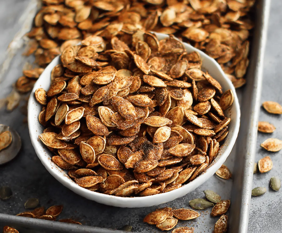 Cinnamon Sugar Roasted Pumpkin Seeds