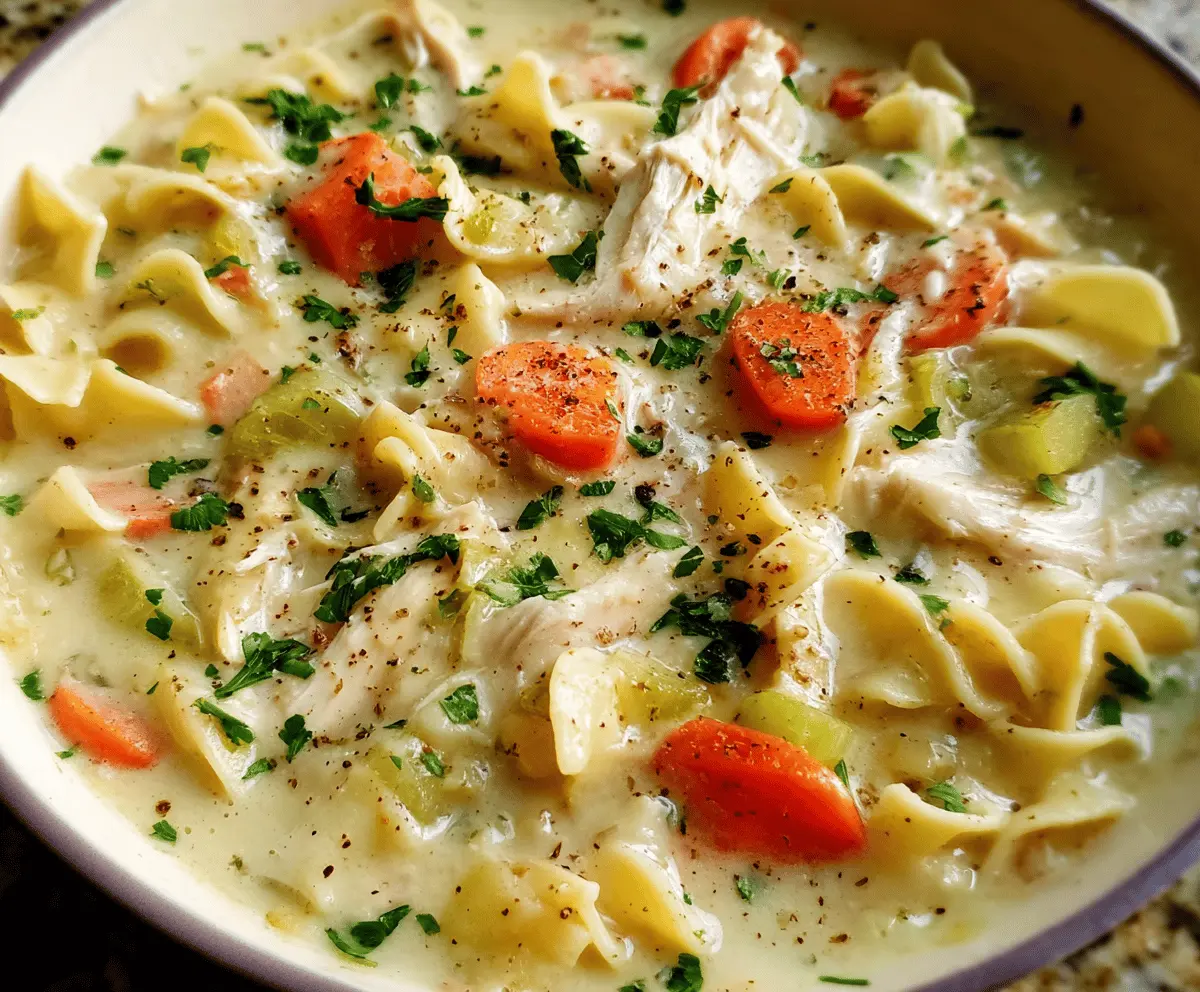 Creamy chicken noodle soup
