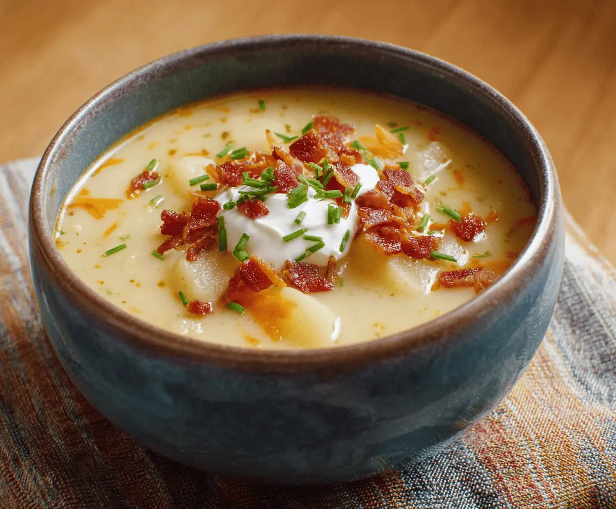 Creamy Potato Soup with Bacon Bits