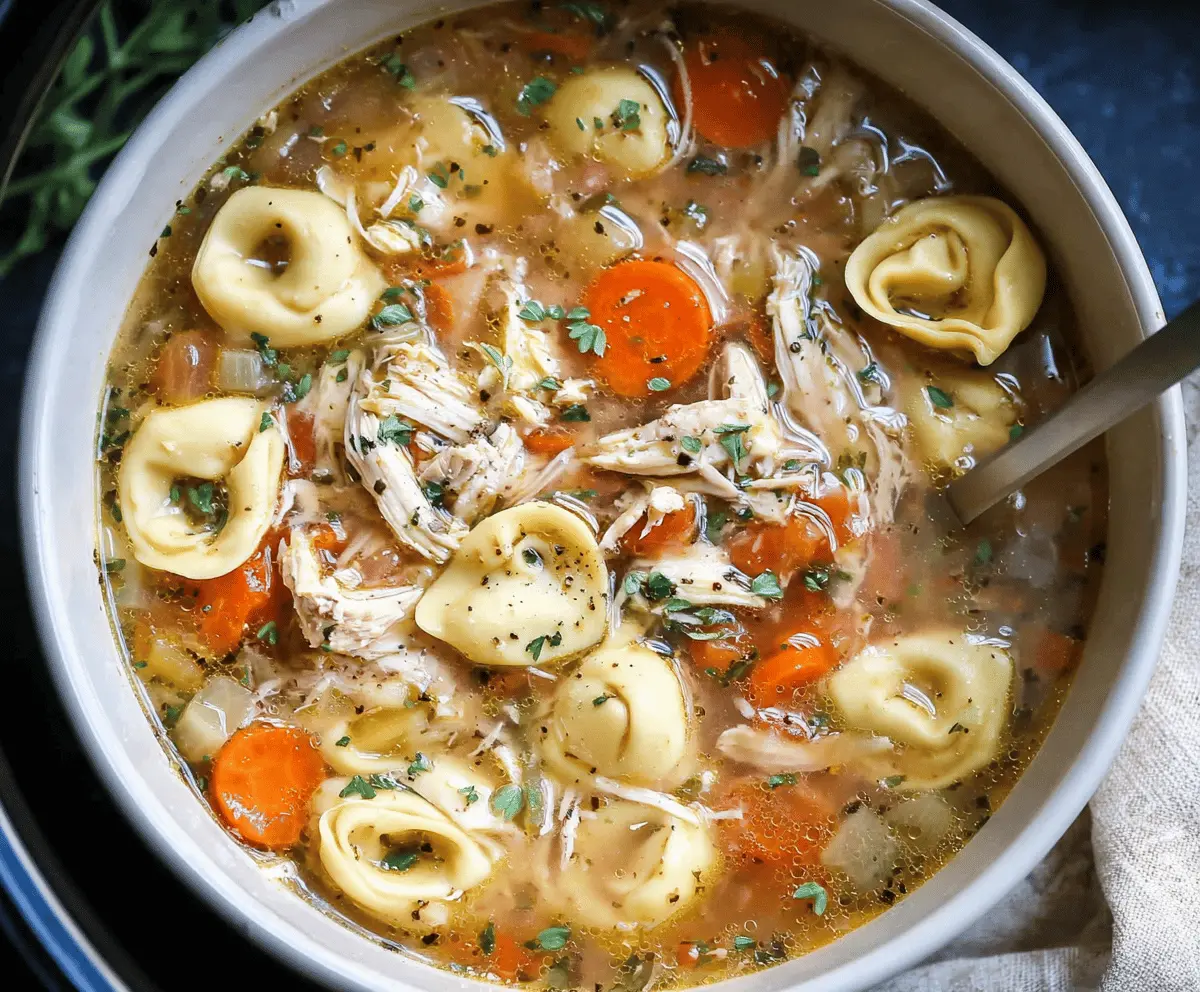 Crockpot Chicken Tortellini Soup