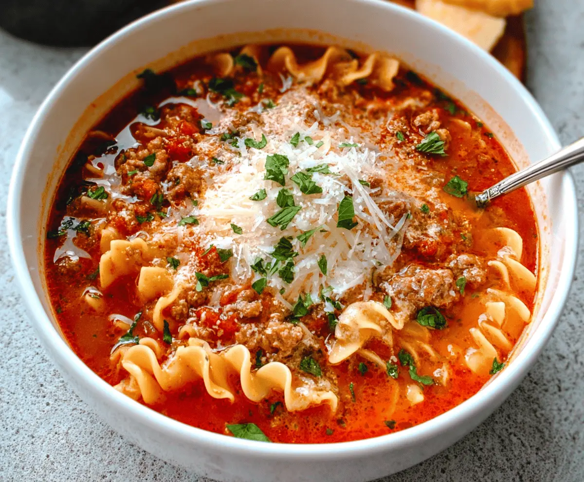 Italian Sausage Lasagna Soup