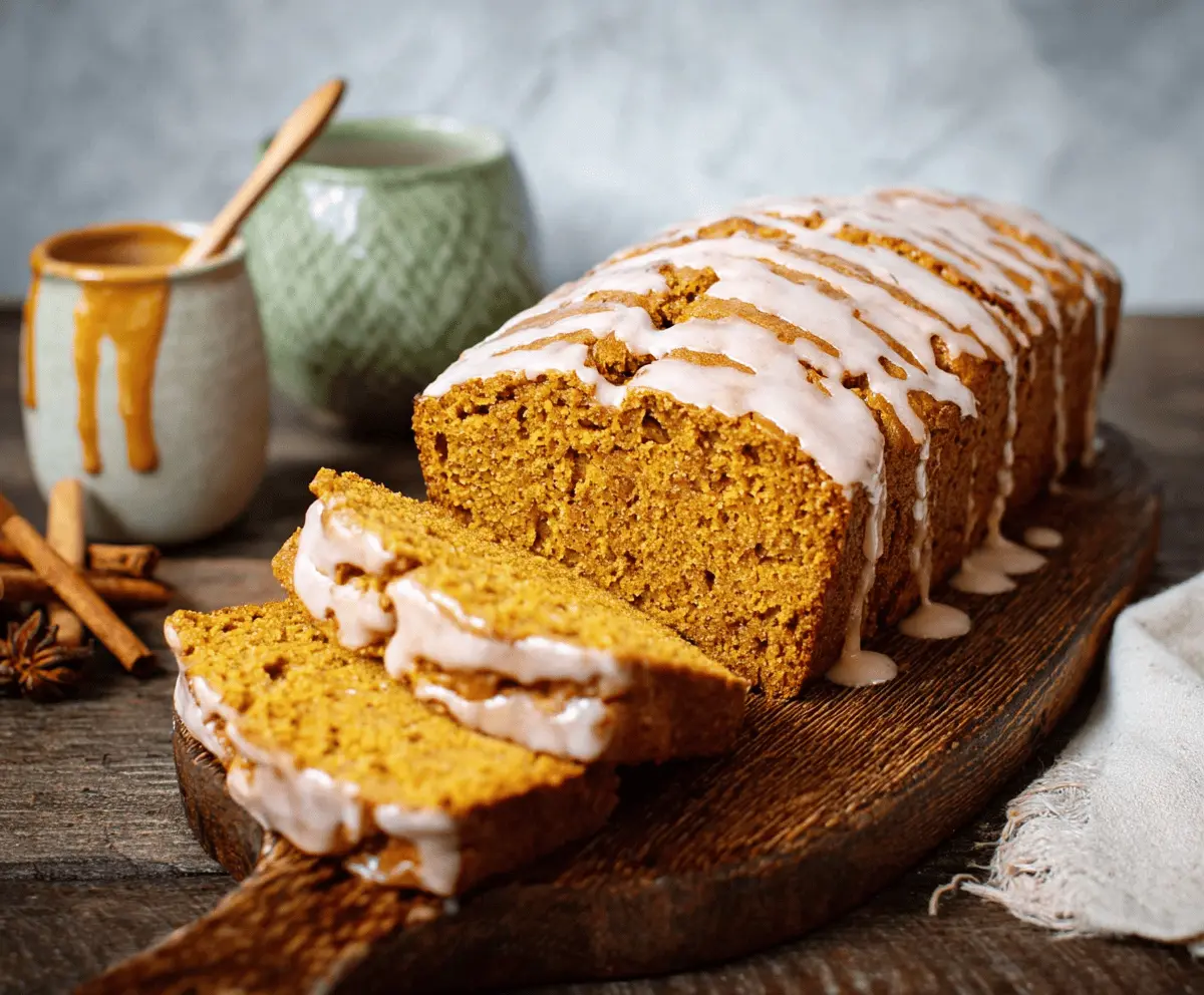 Spiced Pumpkin Bread with Cinnamon Glaze