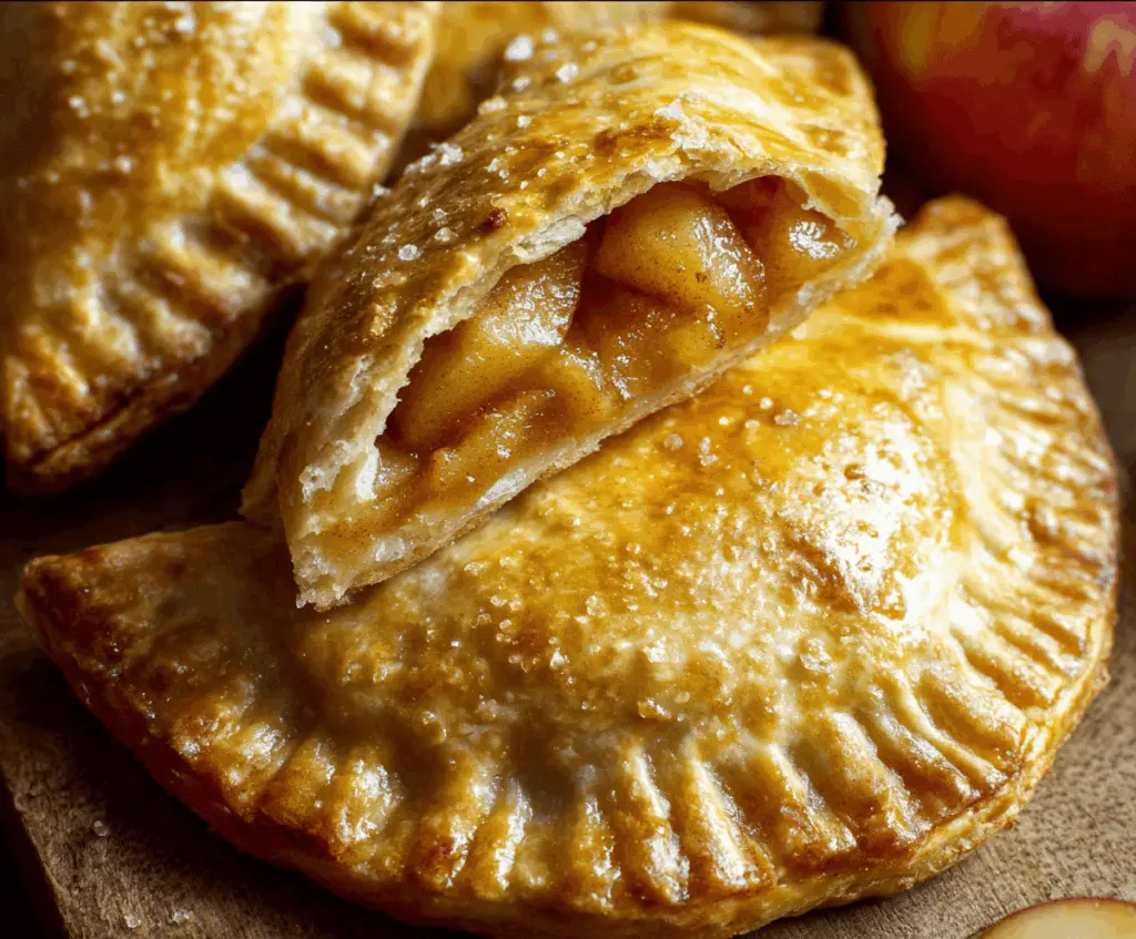 Delicious homemade apple hand pies with golden crust and cinnamon-spiced apple filling, perfect for a sweet snack or dessert