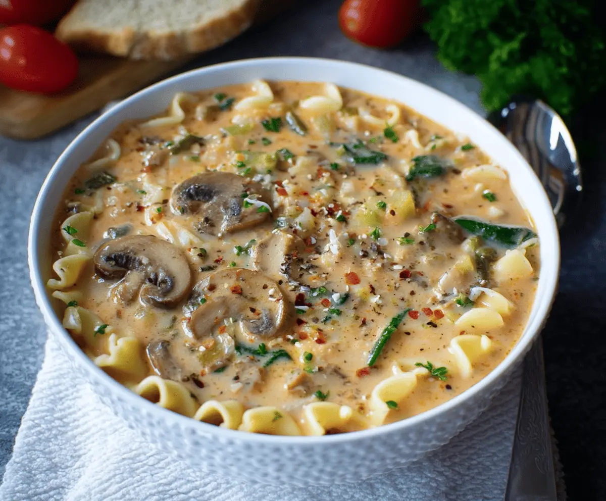 Creamy Vegetarian Lasagna Soup
