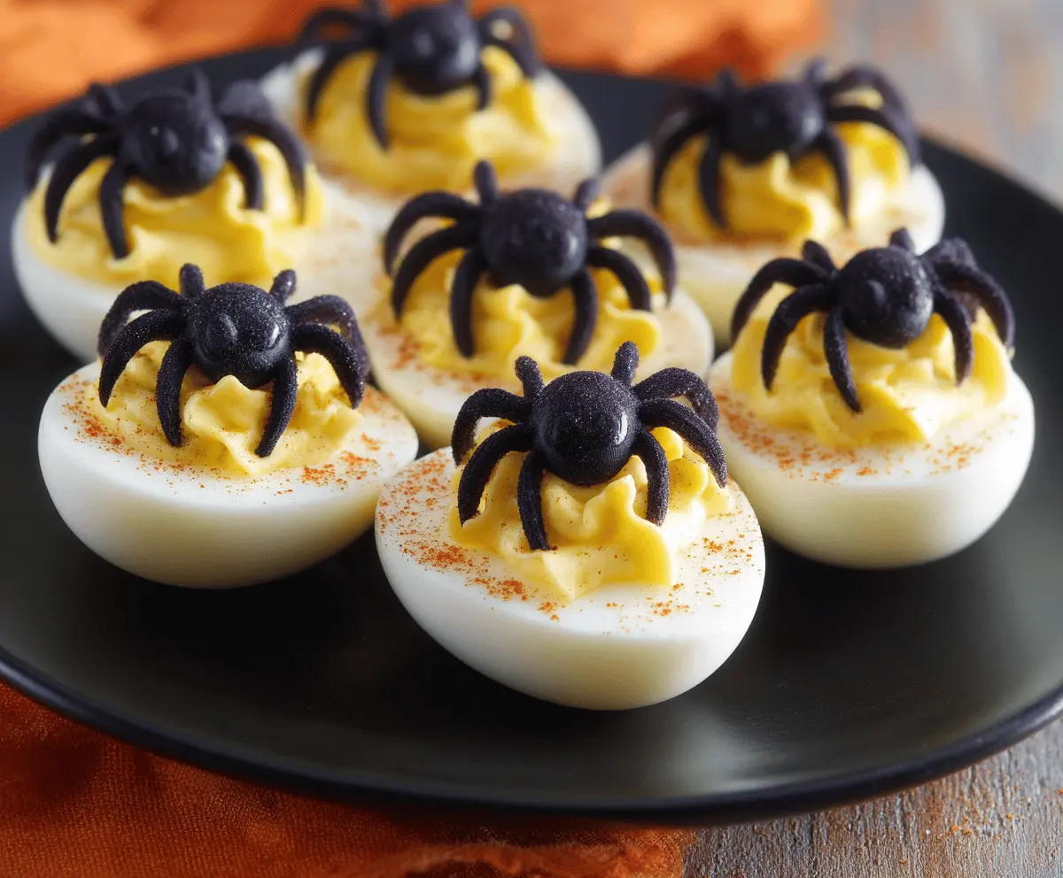 Spooky Halloween Spider Deviled Eggs Recipe