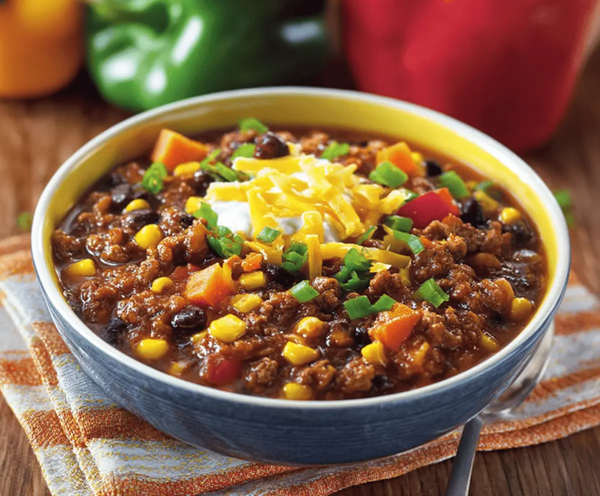 Spicy Southwest Chili with Corn and Peppers