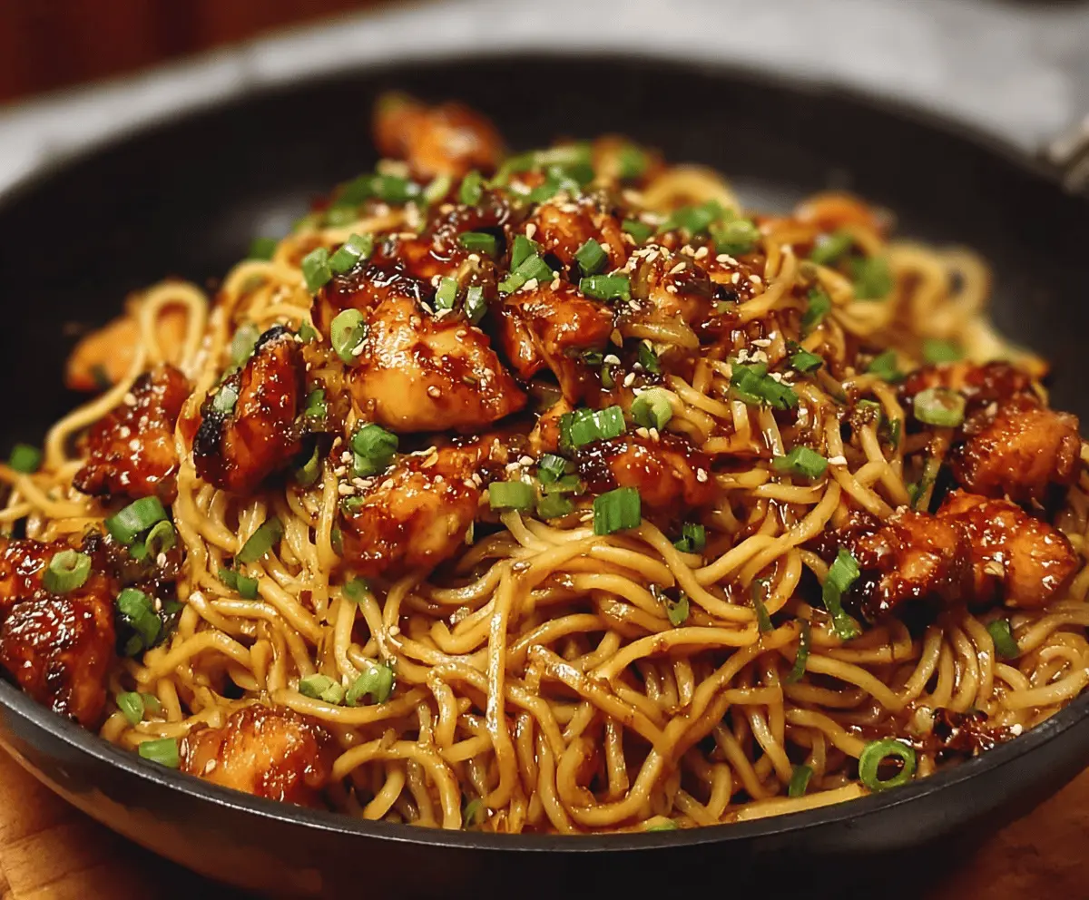 Easy Sticky Garlic Chicken Noodles Recipe – Quick & Flavorful