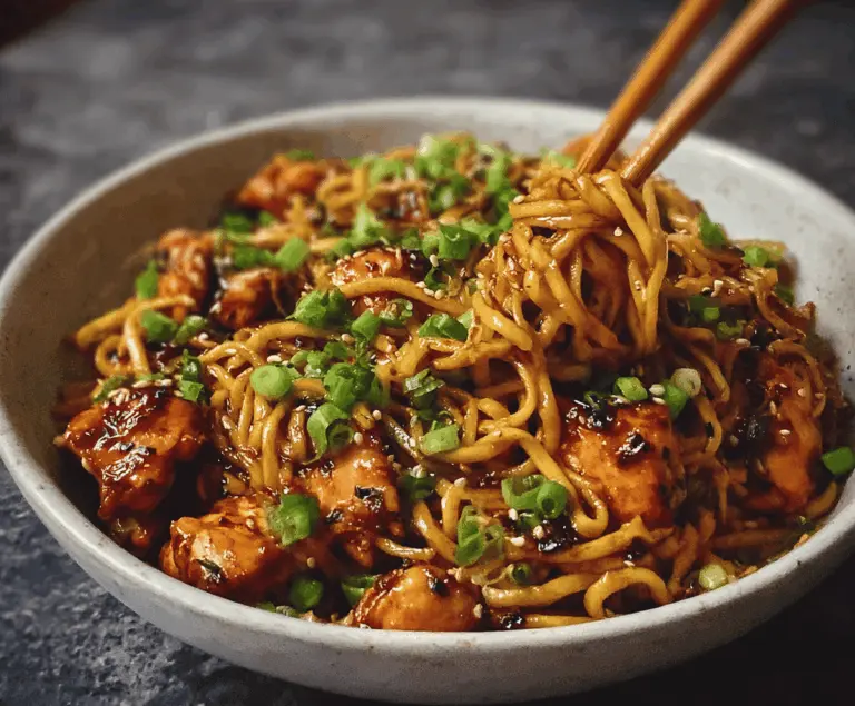 Sticky Garlic Chicken Noodles