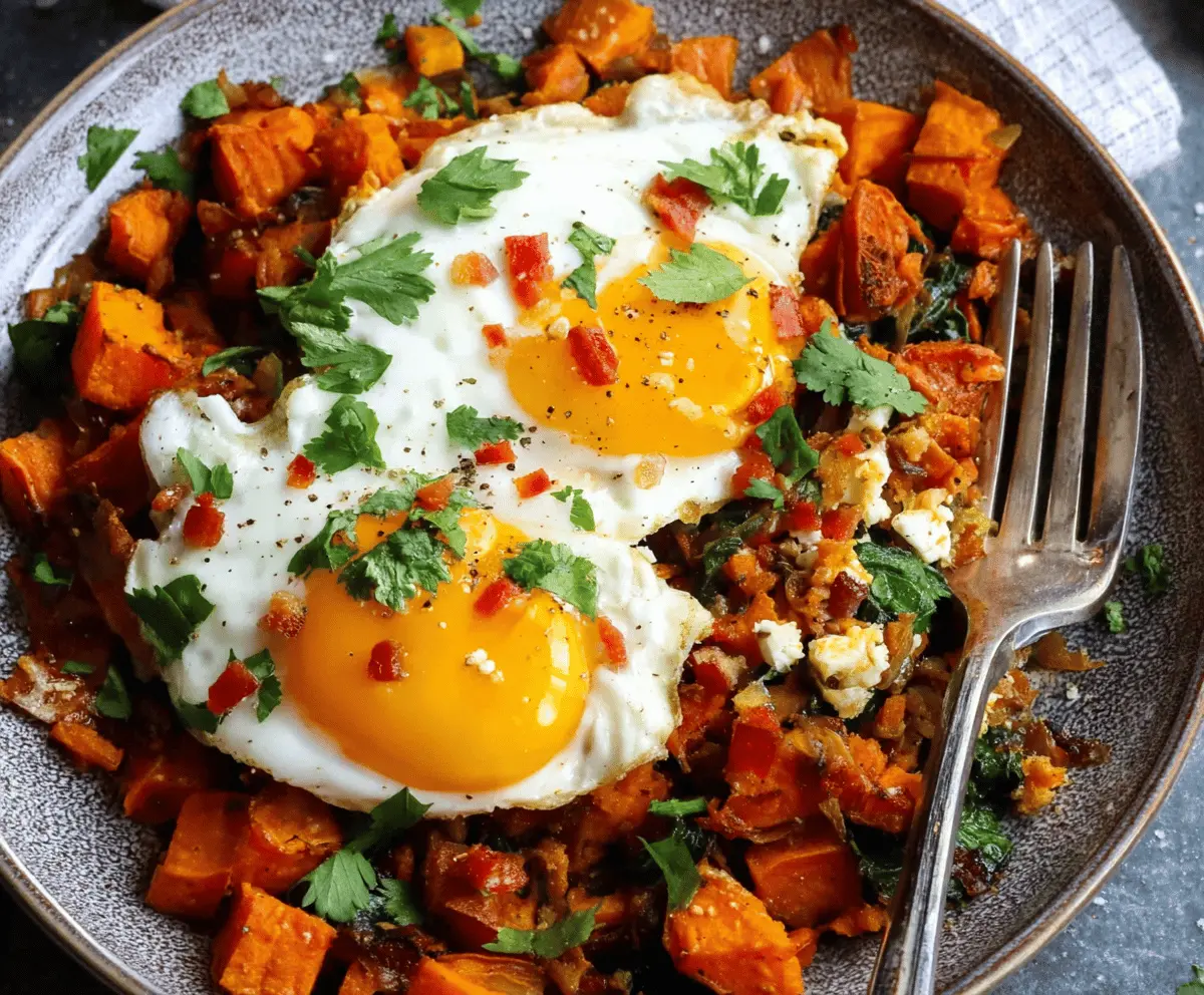 Sweet Potato Breakfast Hash with Eggs