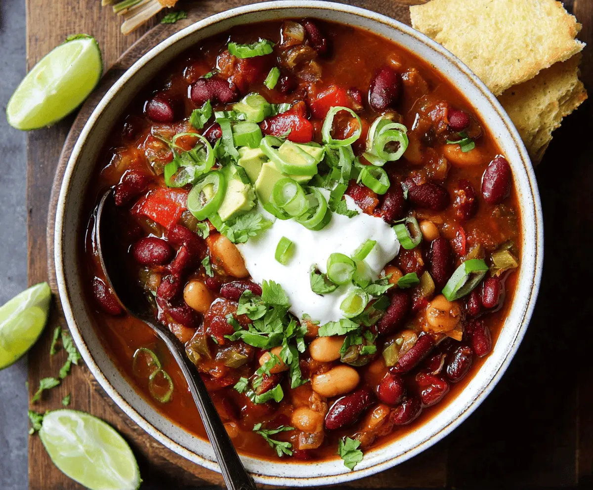 Vegetarian Three-Bean Chili