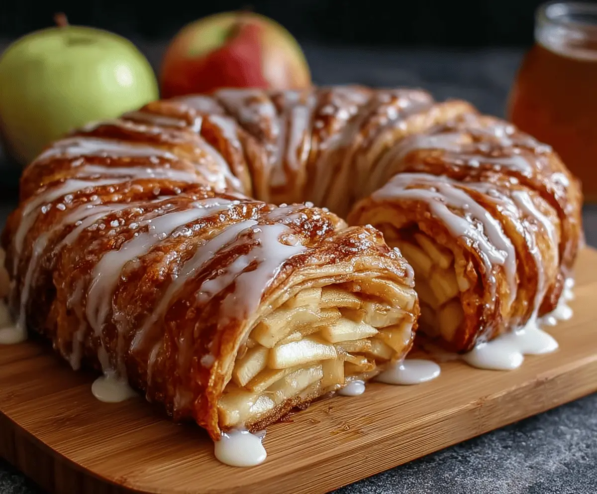 Delicious Apple Kringle with Easy Vanilla Glaze Recipe