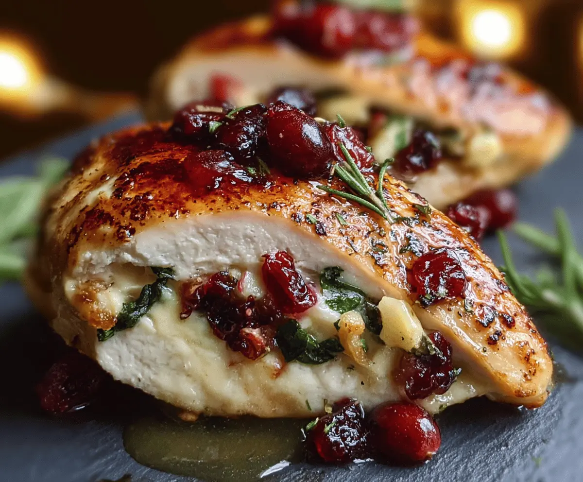 Easy Cranberry Brie Stuffed Chicken Recipe – Juicy & Delicious Holiday Dinner