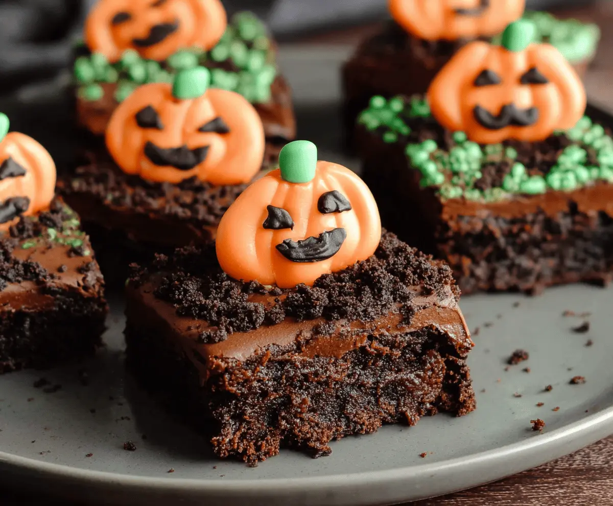 Halloween Pumpkin Patch Brownies Recipe – Easy Spooky Dessert Idea