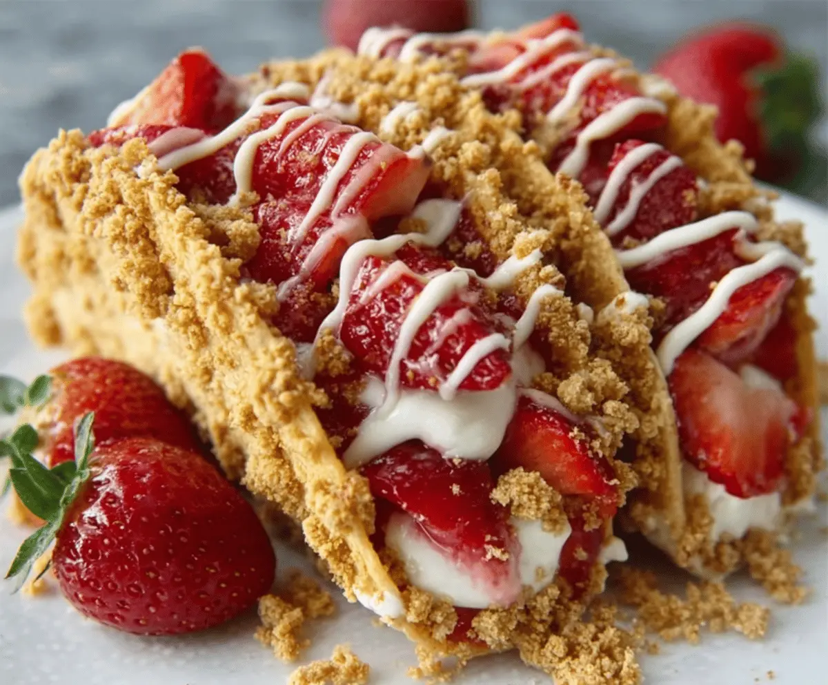 Irresistible Strawberry Crunch Cheesecake Tacos Recipe