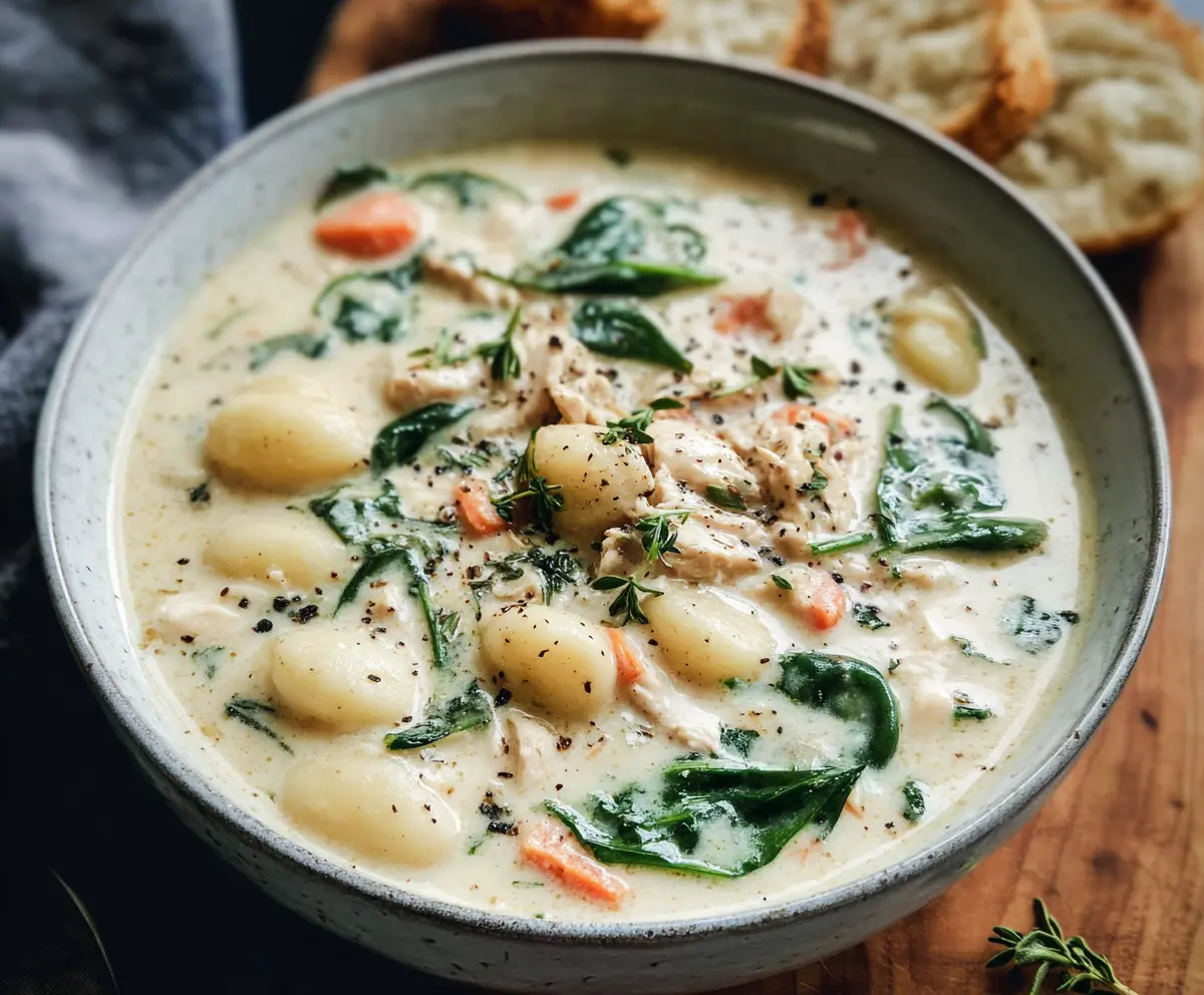 Easy Creamy Chicken Gnocchi Soup