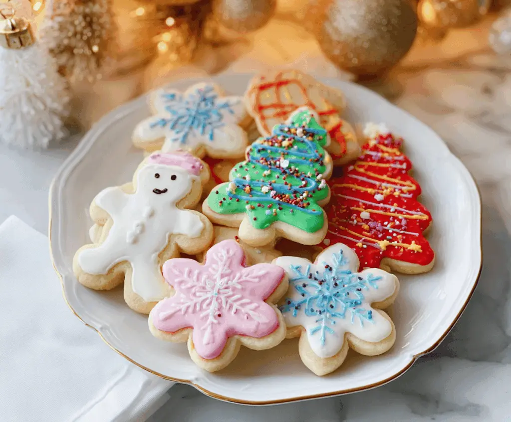 Delicious soft sugar cookies on a plate, perfect for baking at home.