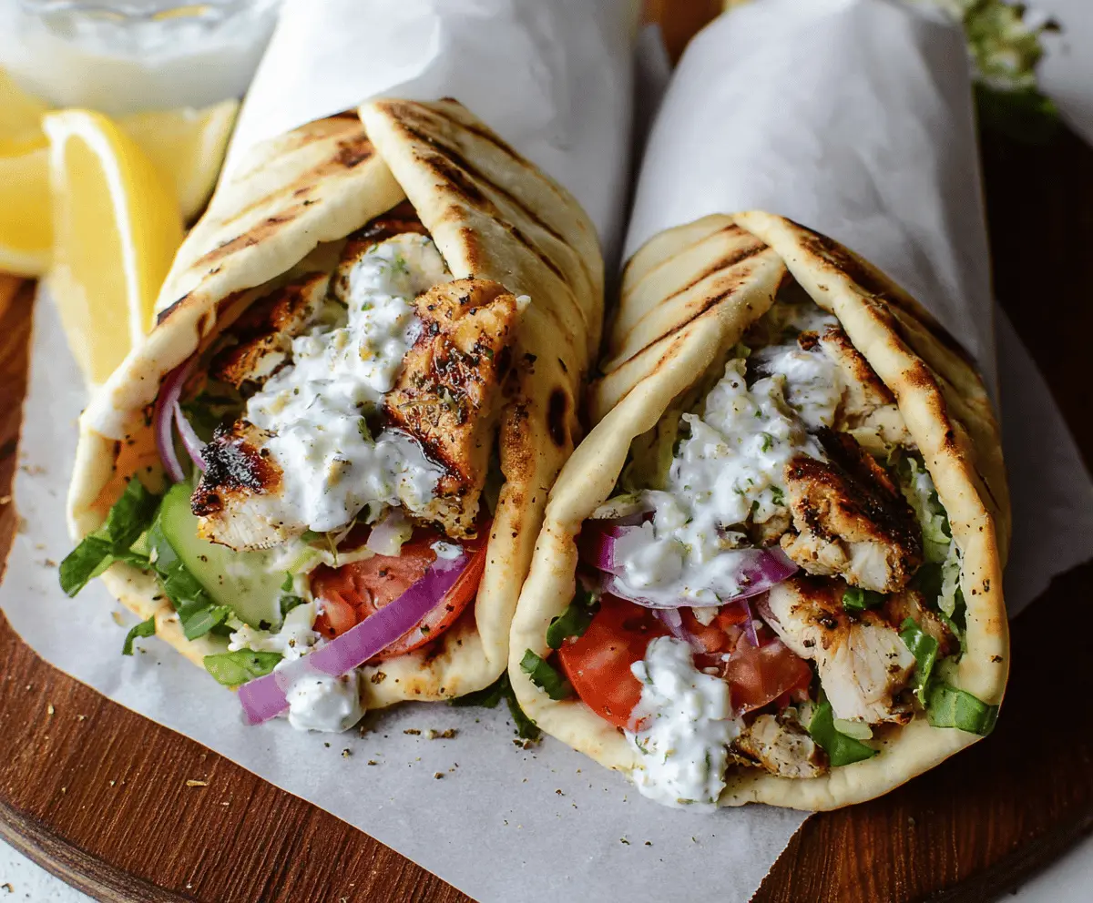 Easy Grilled Chicken Gyros with Tzatziki