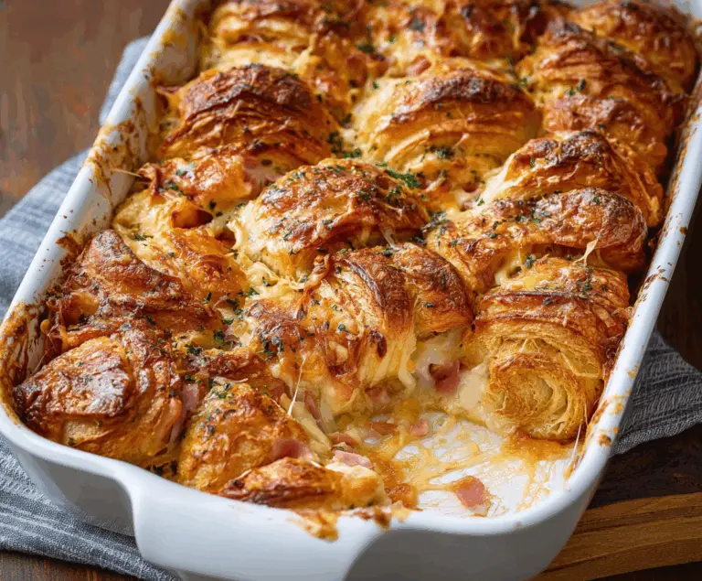 Ham and Cheese Croissant Bake