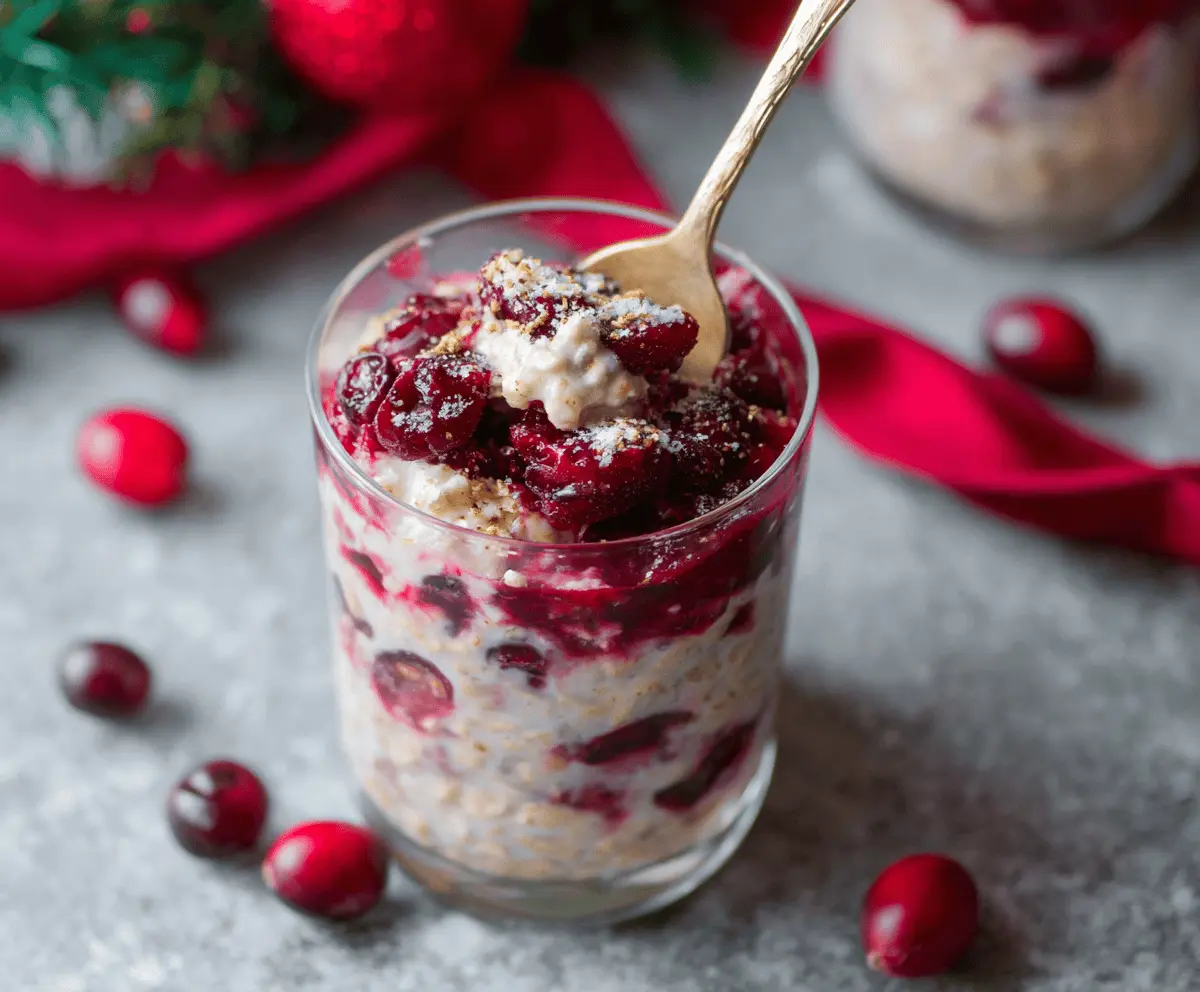Holiday Cranberry Overnight Oats Recipe