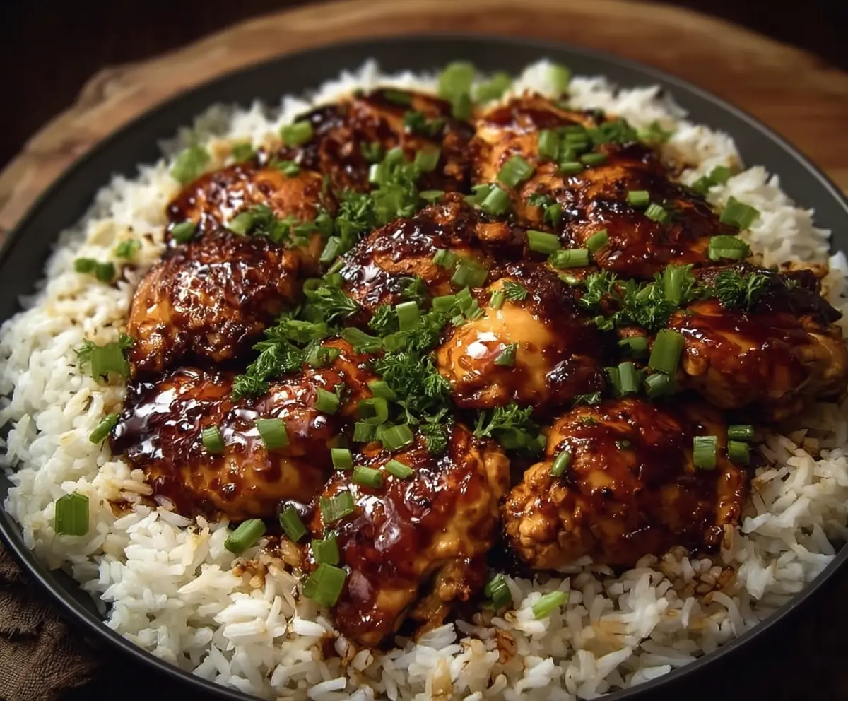 Easy Honey BBQ Chicken & Rice
