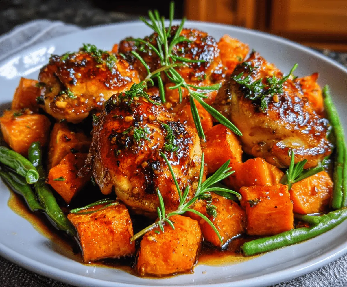 Easy Honey Garlic Chicken & Sweet Potato