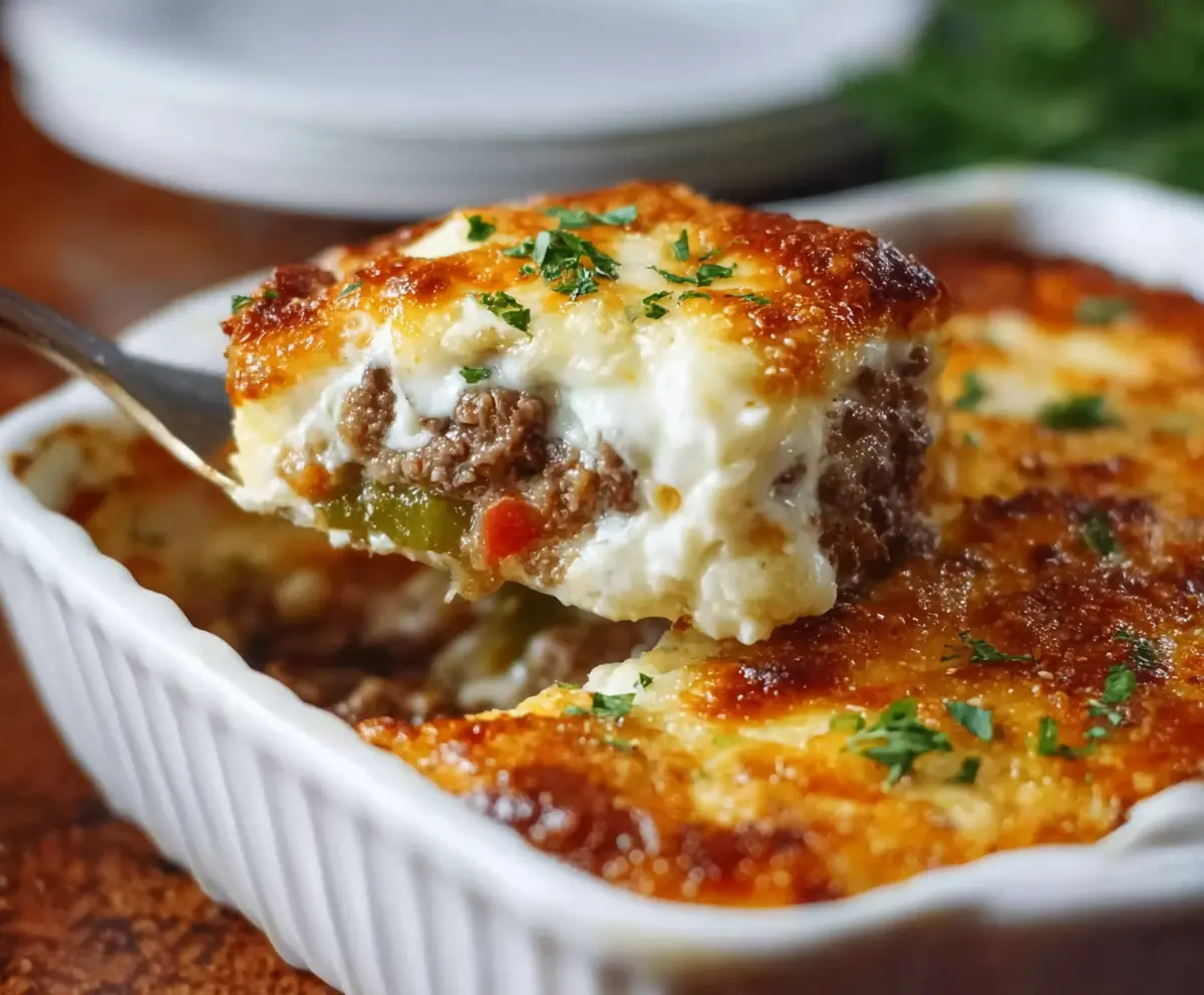 Low Carb Philly Cheesesteak Casserole