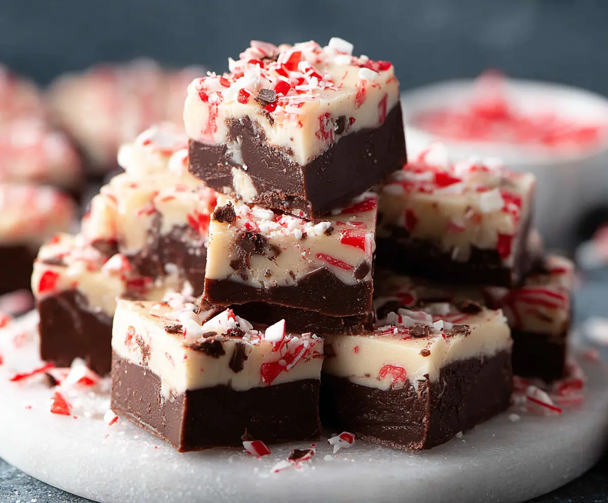 Easy Peppermint Bark Fudge Recipe