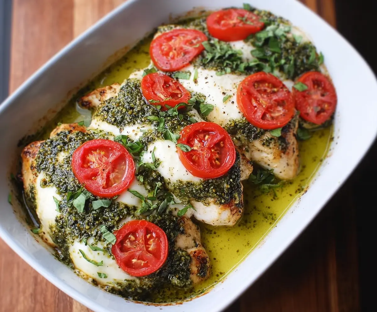 Creamy Pesto Mozzarella Chicken