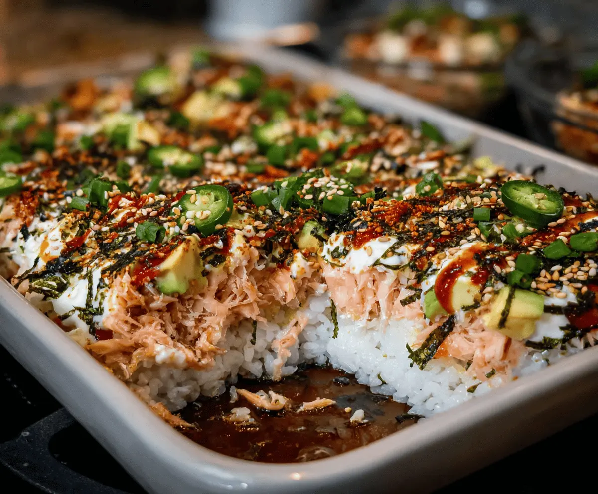 Easy Salmon Sushi Bake Recipe
