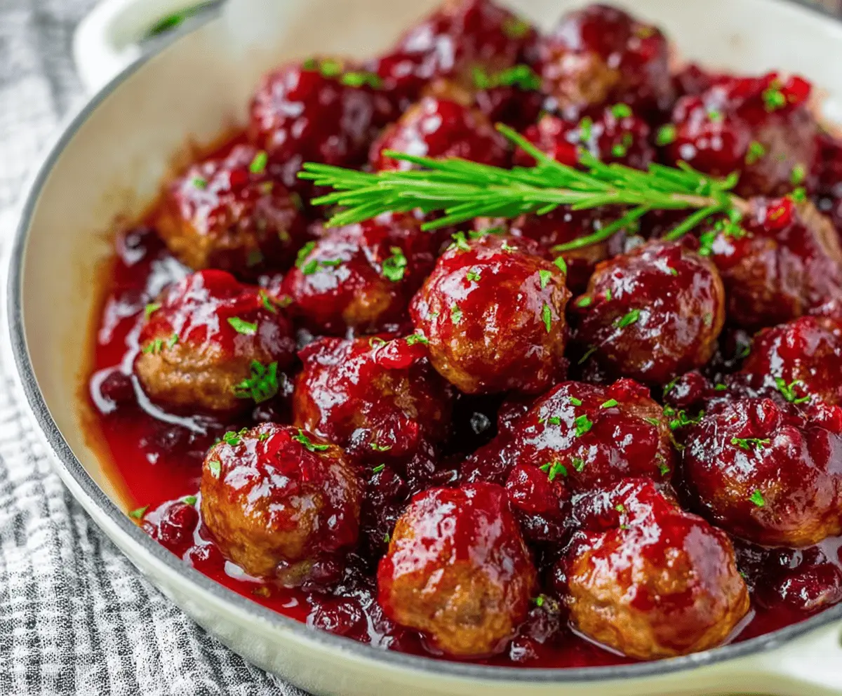 Sweet & Savory Cranberry Meatballs