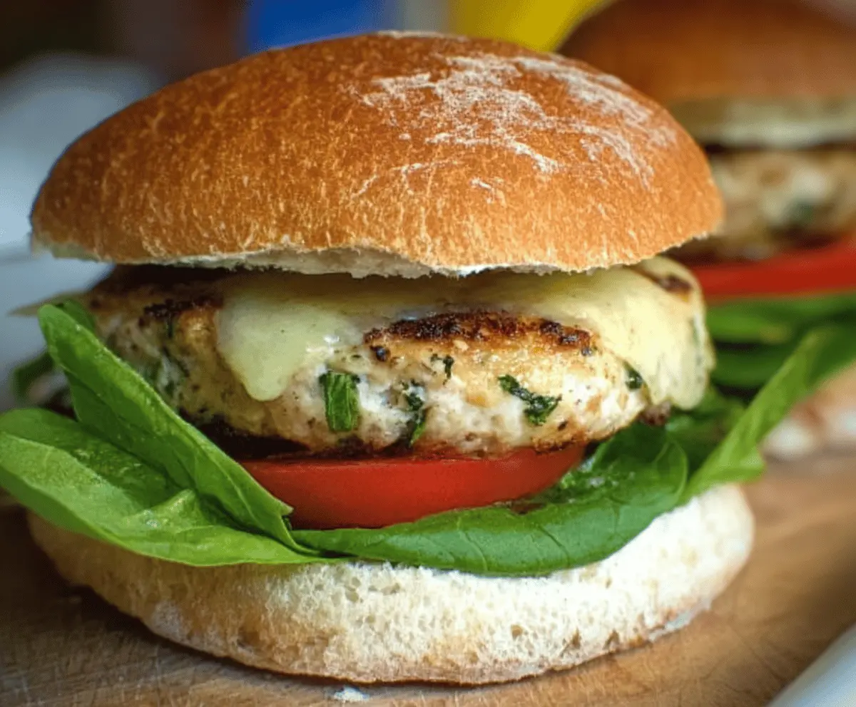 Tasty White Cheddar Spinach Chicken Burgers