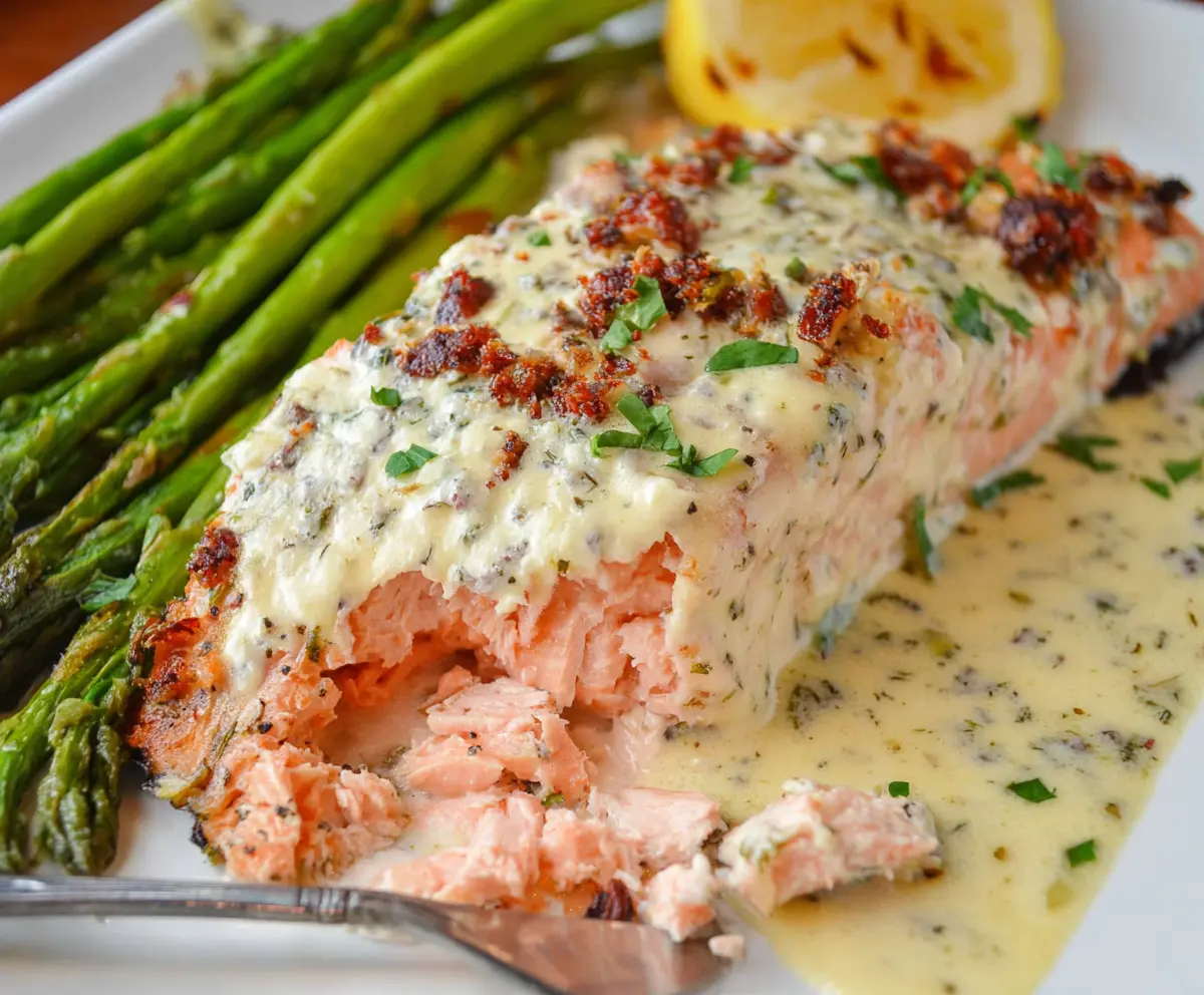 Easy Baked Boursin Salmon