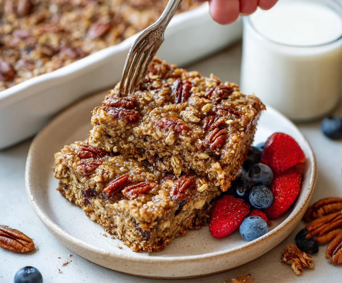 Easy Baked Oatmeal Bars Recipe