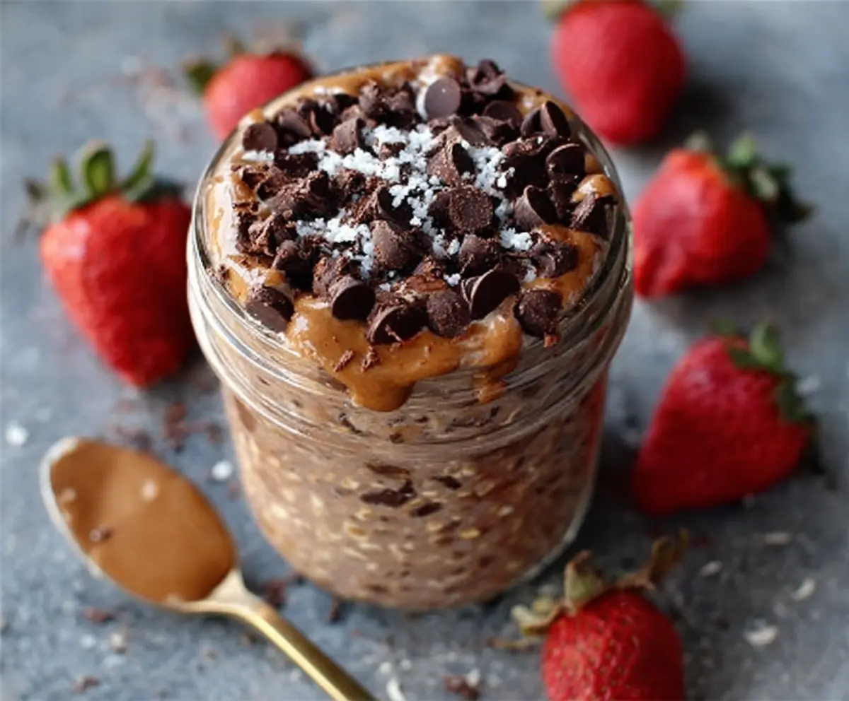 Easy Brownie Batter Overnight Oats