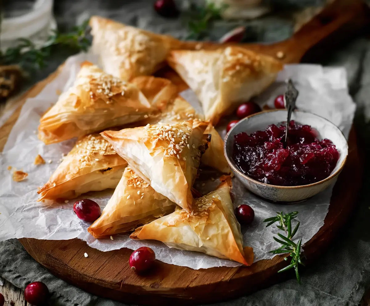 Easy Cranberry Brie Filo Pastries
