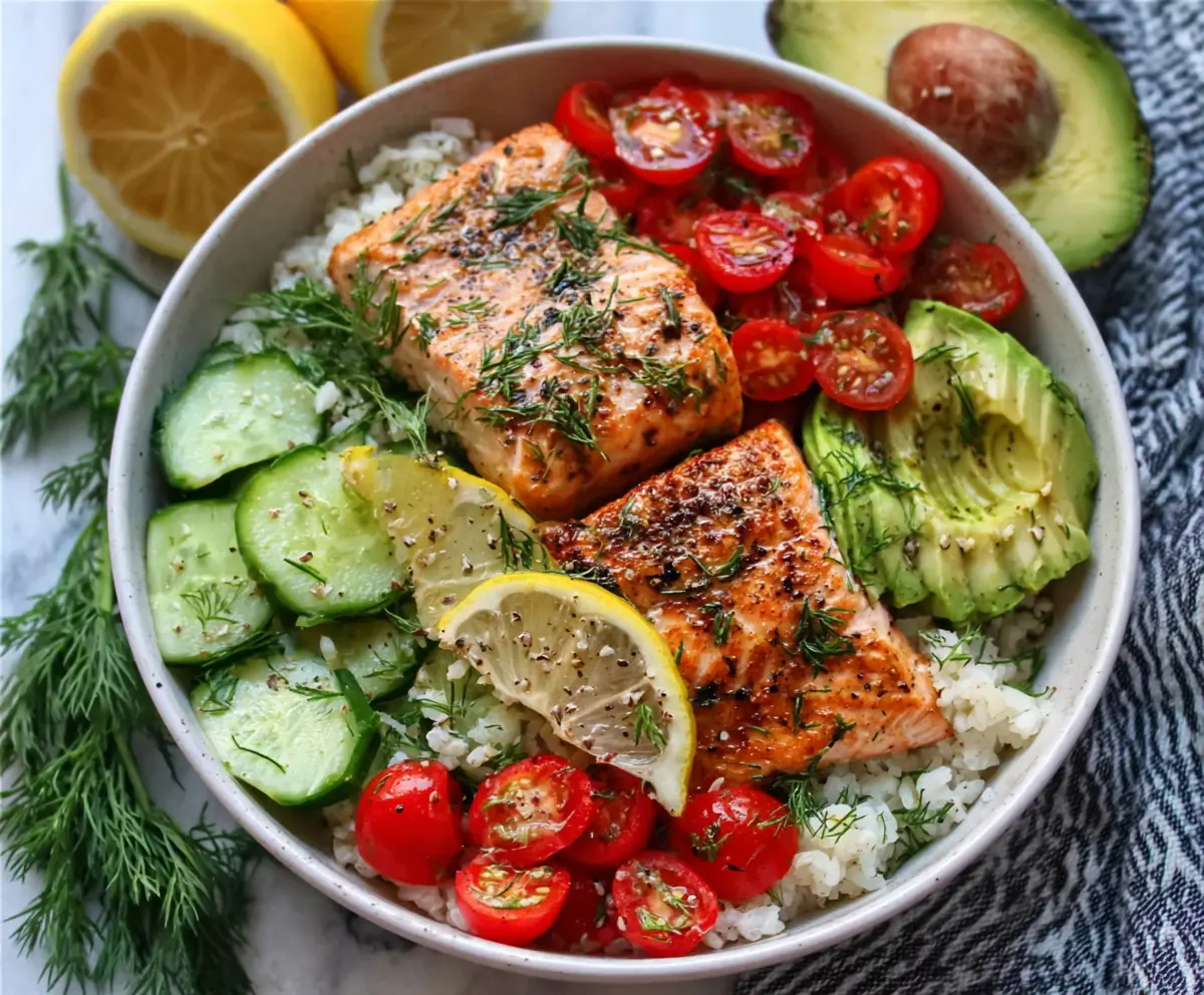 Easy Lemon Dill Salmon Bowls Recipe
